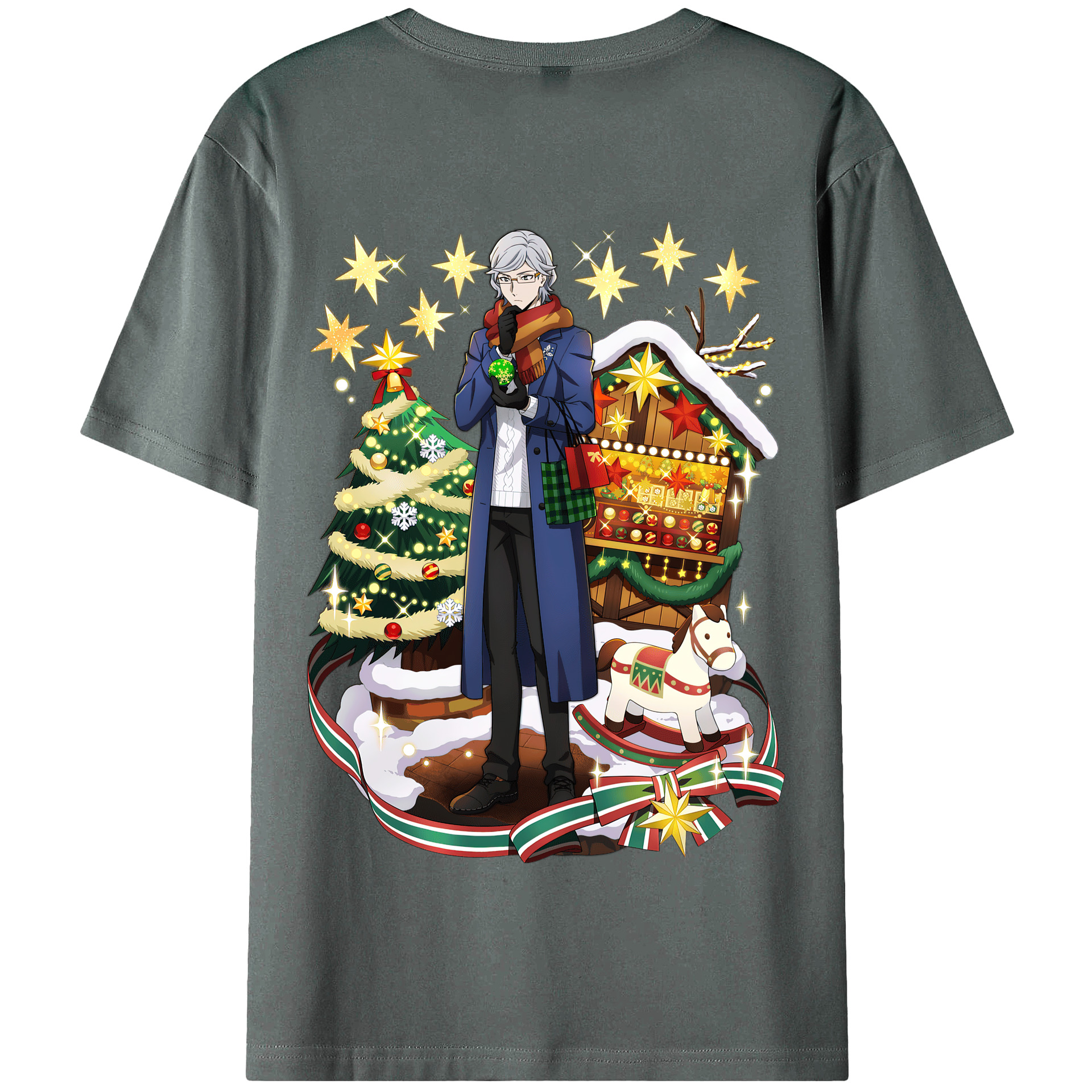 （画像用） 文豪ストレイドッグス Bungo Stray Dogs 綿100％半袖Tシャツ（背面プリント）